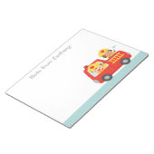 Bloc-note Camion rouge Pompier Pompier Boy et Notepad (Incliné)