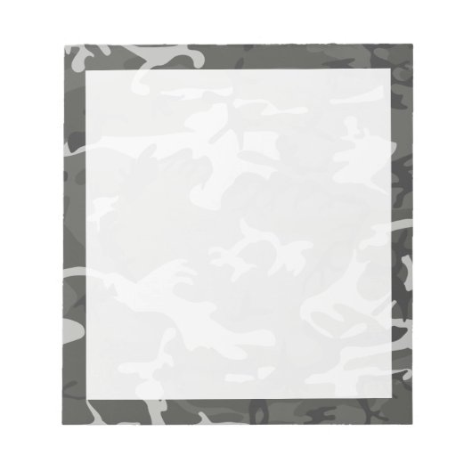 Bloc-note Camo Camouflage Abstrait Gris Moderne (Devant)