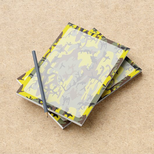 Bloc-note Camo jaune et marron, Camouflage, Militaire, Armée