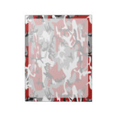 Bloc-note Camo rouge et gris, Camouflage, Militaire, Armée (Tourné)