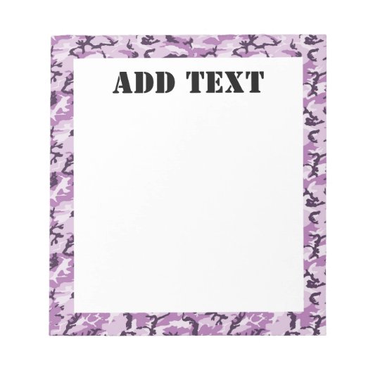 Bloc-note Camouflage rose Motif militaire (Devant)