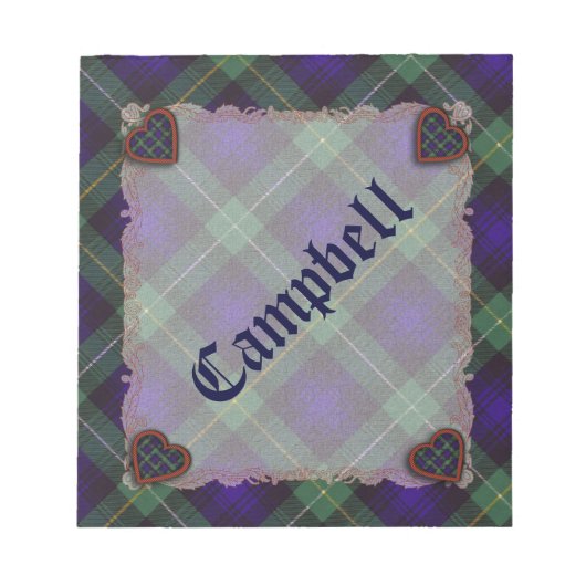 Bloc-note Campbell de Argyll Scottish clan tartan - Plaid (Devant)