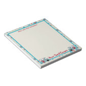 Bloc-note Camping rouge et Turquoise rétro (Incliné)