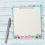 Bloc-note Camping rouge et Turquoise rétro<br><div class="desc">Faites des listes,  joignez des directions ou des rappels,  envoyez une note ou un message de bienvenue de la route avec ce mignon bloc-notes personnalisé avec un design de thème de camper vintage. Voir d'autres éléments de coordination dans cette collection à Camp_and_Cottage sur Zazzle.</div>
