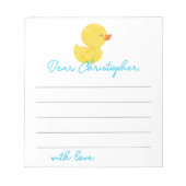 Bloc-note Canard en caoutchouc 1er Anniversaire Heure Capsul (Devant)