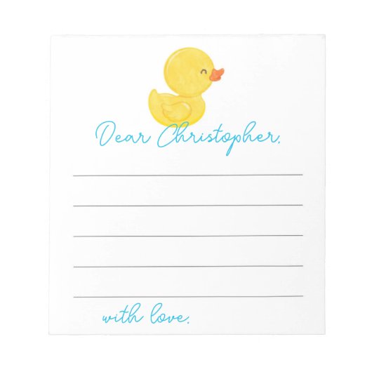 Bloc-note Canard en caoutchouc 1er Anniversaire Heure Capsul (Devant)