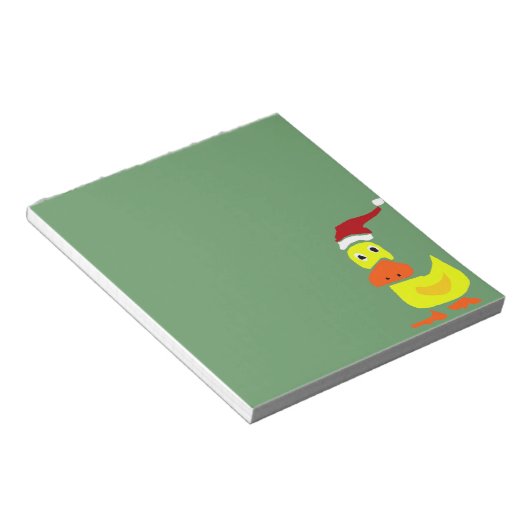 Bloc-note Canard jaune mignon à Santa Hat (Incliné)