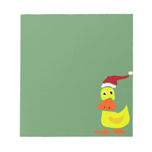 Bloc-note Canard jaune mignon à Santa Hat