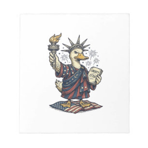 Bloc-note Canard patriotique 4 juillet T-Shirt vintage Desig