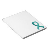 Bloc-note Cancer de l'ovaire Turquoise Ribbon 3 (Incliné)