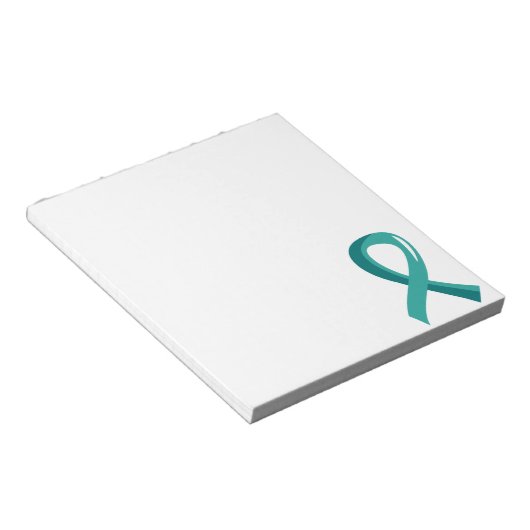 Bloc-note Cancer de l'ovaire Turquoise Ribbon 3 (Incliné)