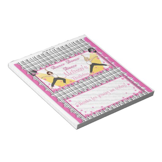 Bloc-note Candy Bar Wrapper Anniversaire Dance Party Favoris (Incliné)
