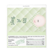 Bloc-note Candy Bar Wrapper Baby shower Green Party Favorise (Devant)