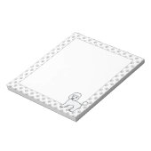 Bloc-note Caniche jouet blanc Chien de dessin animé mignon (Tourné)