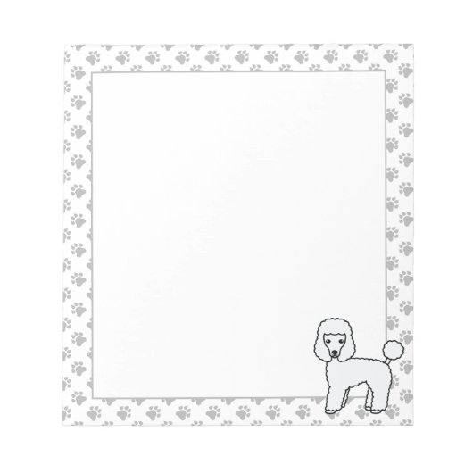 Bloc-note Caniche jouet blanc Chien de dessin animé mignon (Devant)