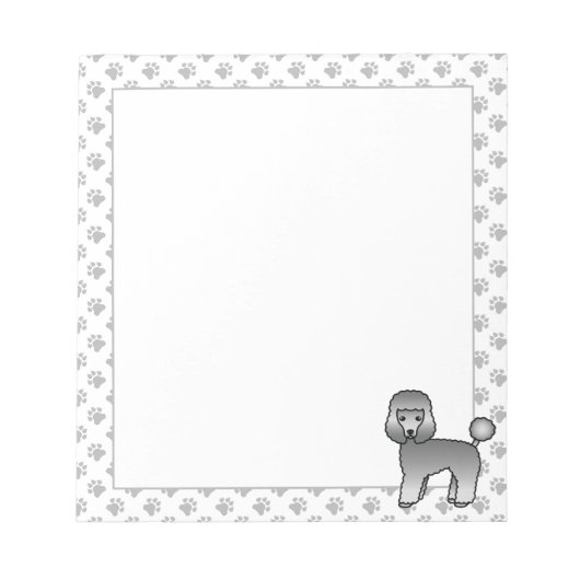 Bloc-note Caniche jouet gris Chien de dessin animé mignon (Devant)