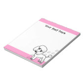 Bloc-note Caniche noir mignon dessin animé empreinte de patt (Tourné)