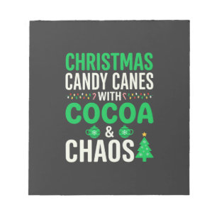 Bloc-note Canne à sucre de Noël Chaos de cacao de vacances