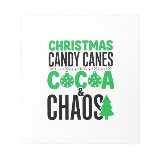 Bloc-note Canne de Noël au Cacao Chaos Design (Devant)