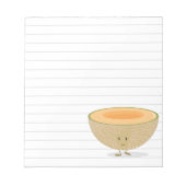 Bloc-note Cantaloupe souriant Lignes Gris Blanc (Devant)