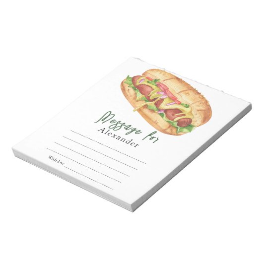 Bloc-note Capsule de message BBQ Hot Dog (Tourné)