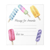 Bloc-note capsule de message d'anniversaire de popsicle d'aq (Devant)