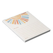 Bloc-note capsule temporelle Boho soleil soleil jaune bleu (Incliné)