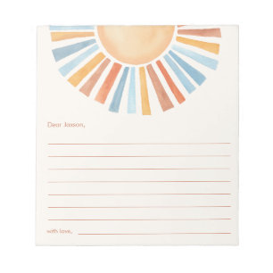 Bloc-note capsule temporelle Boho soleil soleil jaune bleu