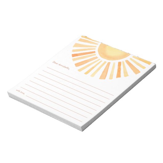 Bloc-note capsule temporelle Boho soleil soleil jaune orange (Tourné)