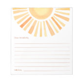 Bloc-note capsule temporelle Boho soleil soleil jaune orange (Devant)