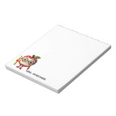 Bloc-note Caractère Pomme rouge mignonne avec professeur de  (Tourné)