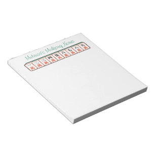 Bloc-note Caractères de nom personnalisés Tuiles Mahjong élé