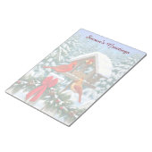 Bloc-note Cardinaux et mangeoire de Noël (Incliné)