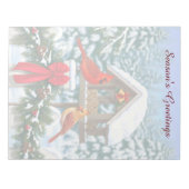 Bloc-note Cardinaux et mangeoire de Noël (Devant)
