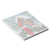 Bloc-note Cardinaux et mangeoire de Noël (Incliné)