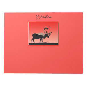 Bloc-note Caribou au coucher du soleil - Art original de la