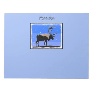 Bloc-note Caribou en hiver - Art original de la faune