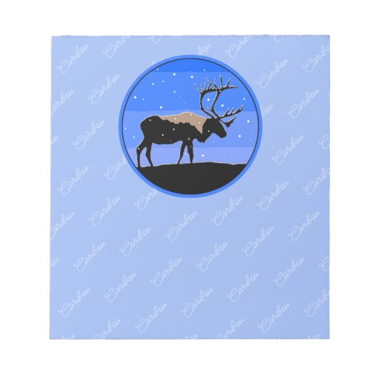 Bloc-note Caribou en hiver - Art original de la faune (Devant)