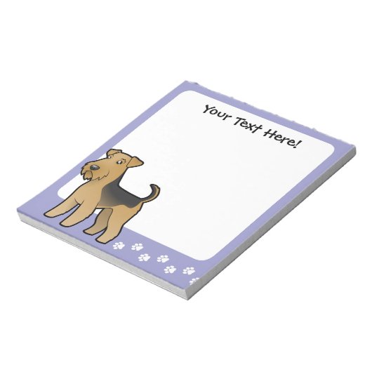 Bloc-note Caricature Airedale Terrier / Welsh Terrier (Tourné)