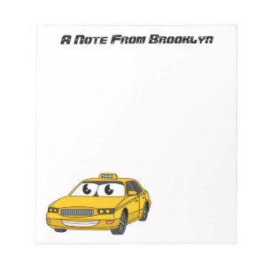 Bloc-note Caricature amusante de taxi jaune mignon
