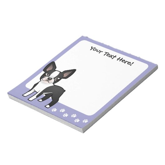 Bloc-note Caricature Boston Terrier (Tourné)