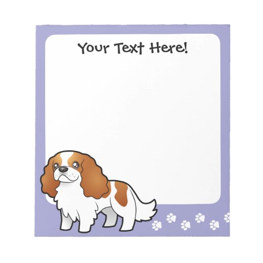 Bloc-note Caricature Cavalier King Charles Spaniel (Devant)