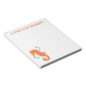 Bloc-note Caricature de bulles d'hippocampe orange (Incliné)