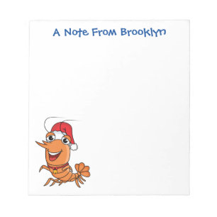 Bloc-note Caricature de crevettes de Noël joyeux