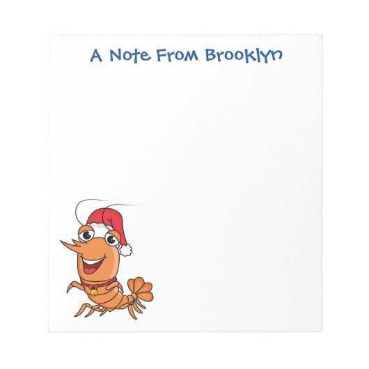 Bloc-note Caricature de crevettes de Noël joyeux (Devant)