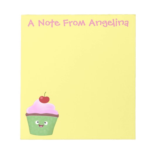 Bloc-note Caricature de cupcake joyeux (Devant)