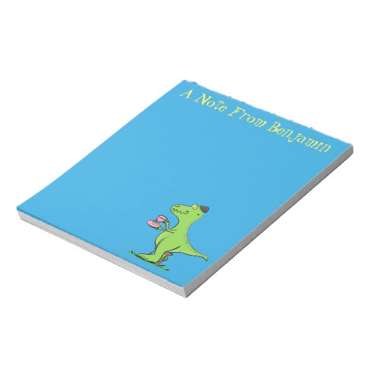 Bloc-note Caricature de dinosaure vert t rex (Tourné)