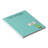 Bloc-note Caricature de dragon dragon drôle et vert respiran (Incliné)