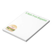 Bloc-note Caricature de hamburger kawaii joyeux (Tourné)