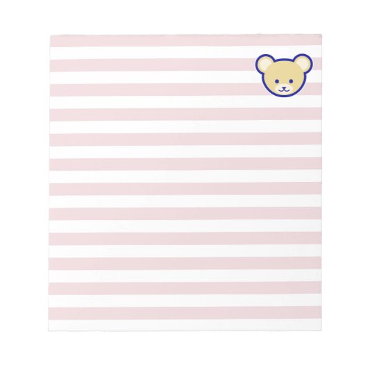 Bloc-note Caricature de l'ours en peluche mignonne sur le Bl (Devant)